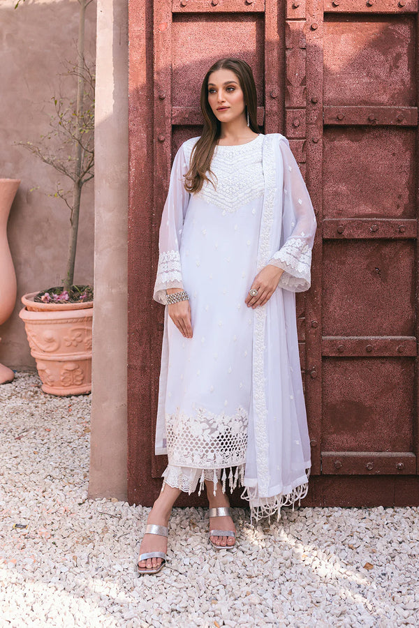 Azure | Embroidered 3pcs | Snow Haze - House of Ayeza