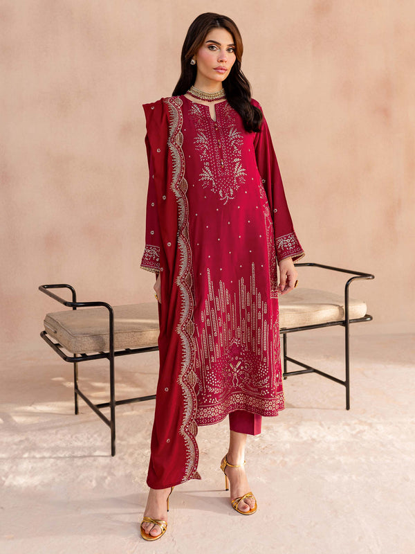 Limelight | Velvet | 3 Piece Velvet Suit-Embroidered | U3625SU-3PC-489