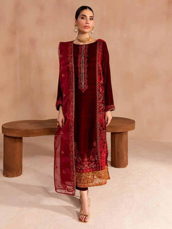 Limelight | Velvet | 3 Piece Velvet Suit-Embroidered | U3626SU-3PC-565