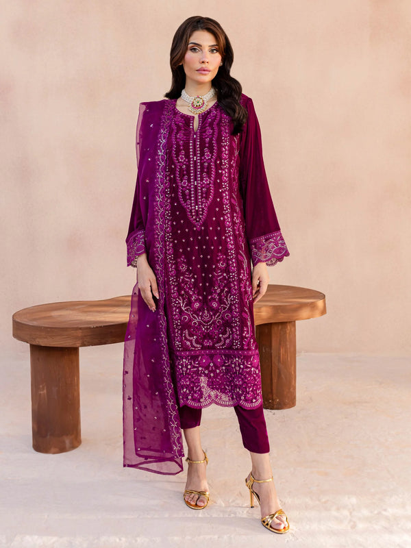 Limelight | Velvet | 3 Piece Velvet Suit-Embroidered | U3751SU-3PC-610