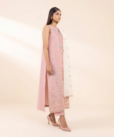 Sapphire | Winter 24 | 3 Piece - Embroidered Dobby Suit - House of Ayeza