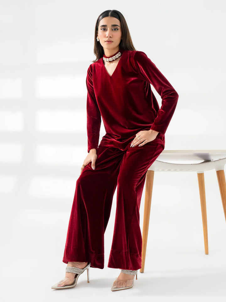 Limelight | Winter Co-Ords | Embellished Velour Co-Ord Set | W1801ST-XSL-582 - House of Ayeza