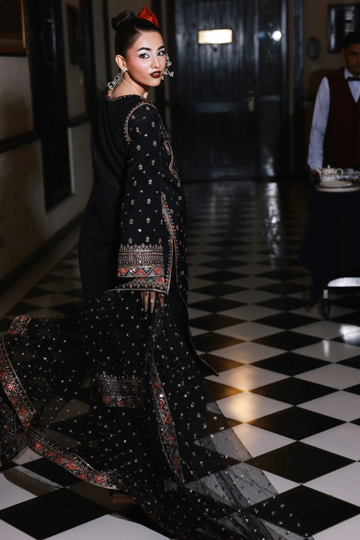 Charizma | Mi-Amor Ready to Wear | 3-PC Embroidered Raw-Silk Suit CMA-5-136A - House of Ayeza