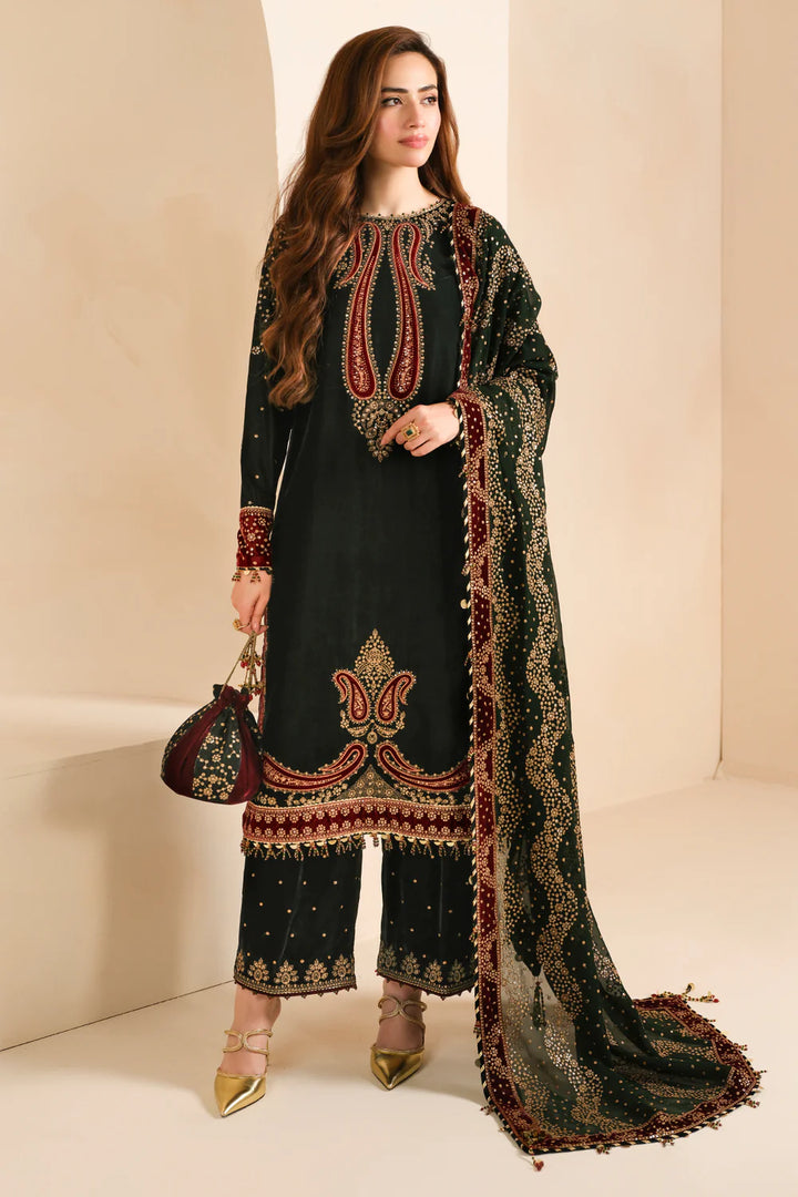 Jazmin | Velvet | Embroidered Velvet Formal VF-2034 - House of Ayeza
