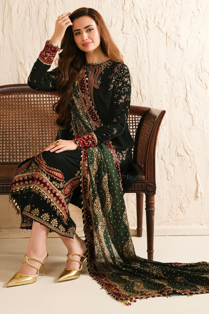 Jazmin | Velvet | Embroidered Velvet Formal VF-2034 - House of Ayeza