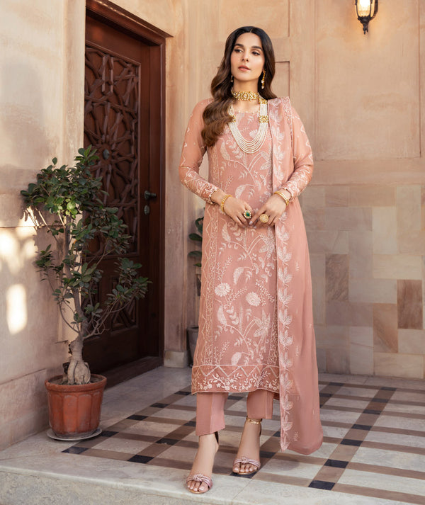 Merakish | Embroidered Chiffon Stitched 3 PC Suit | Irsa - House of Ayeza