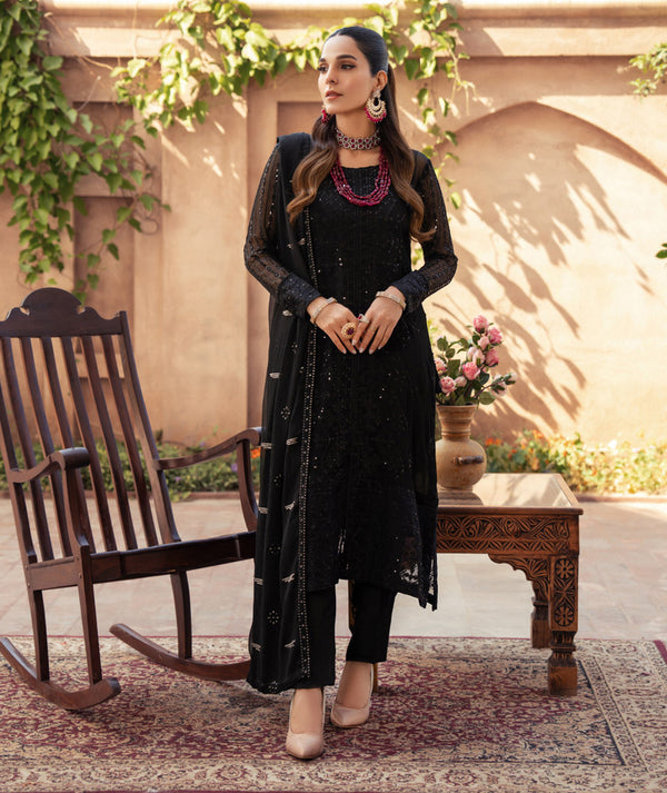 Merakish | Embroidered Chiffon Stitched 3 PC Suit | Eira - House of Ayeza