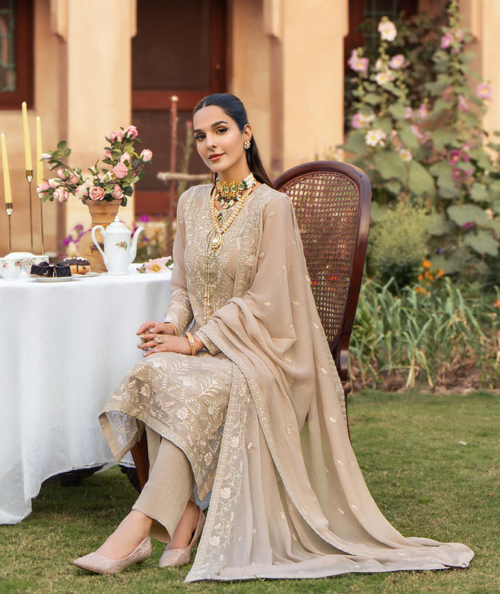 Merakish | Embroidered Chiffon Stitched 3 PC Suit | Amal - House of Ayeza