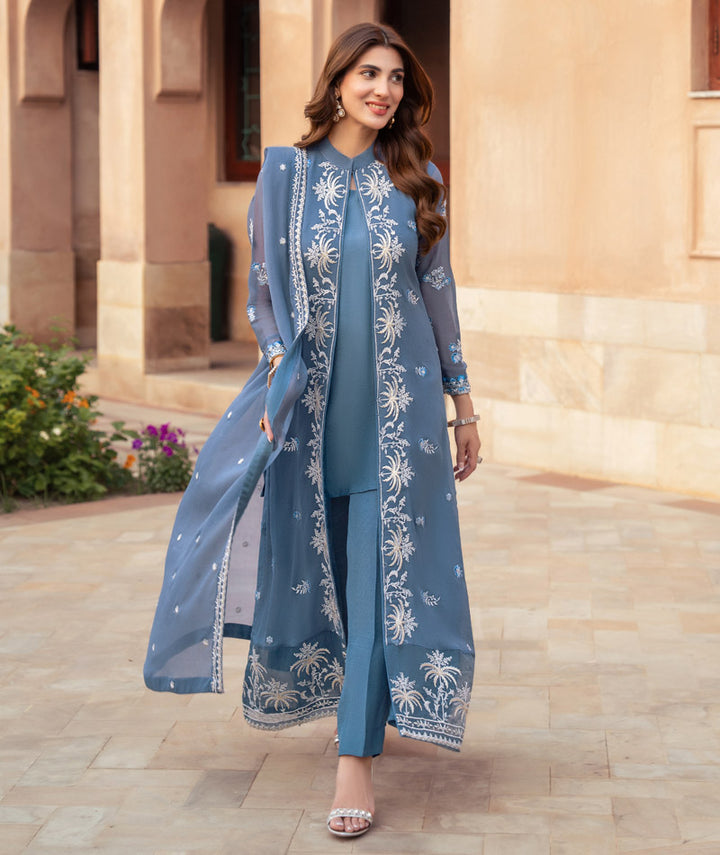 Merakish | Embroidered Chiffon Stitched 3 PC Suit | Lina - House of Ayeza