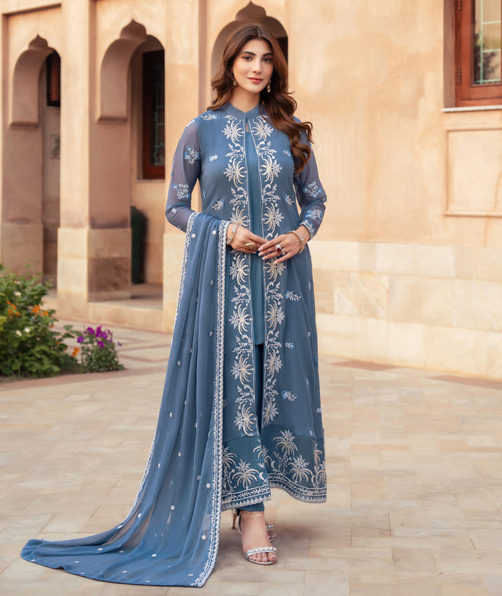 Merakish | Embroidered Chiffon Stitched 3 PC Suit | Lina - House of Ayeza