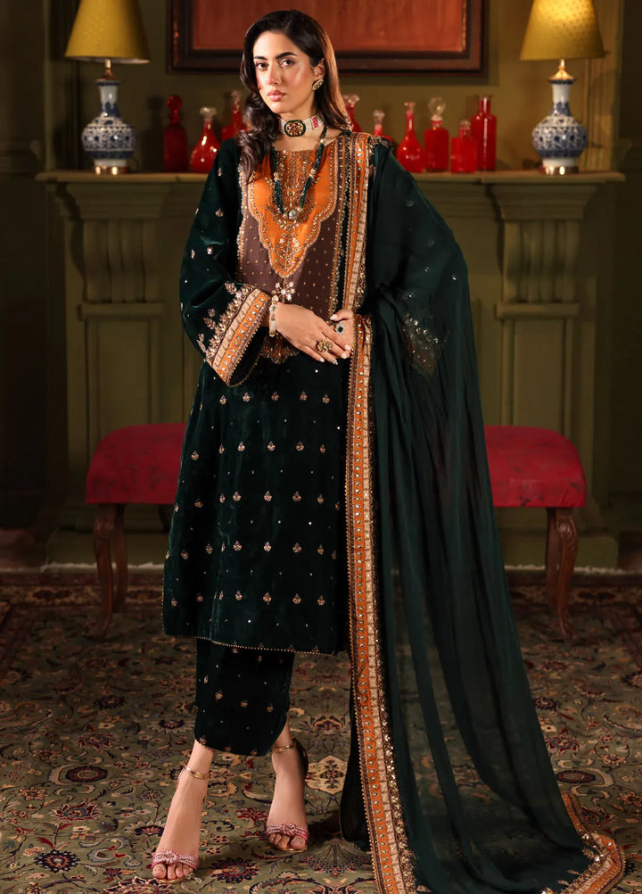 Charizma | Signora | Embroidered Velvet Suit CRZ24SG CVT4-10 - House of Ayeza