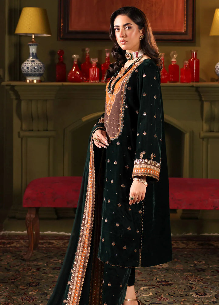 Charizma | Signora | Embroidered Velvet Suit CRZ24SG CVT4-10 - House of Ayeza