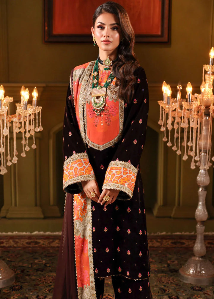 Charizma | Signora | Embroidered Velvet Suit CRZ24SG CVT4-11 - House of Ayeza