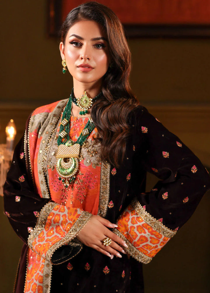 Charizma | Signora | Embroidered Velvet Suit CRZ24SG CVT4-11 - House of Ayeza