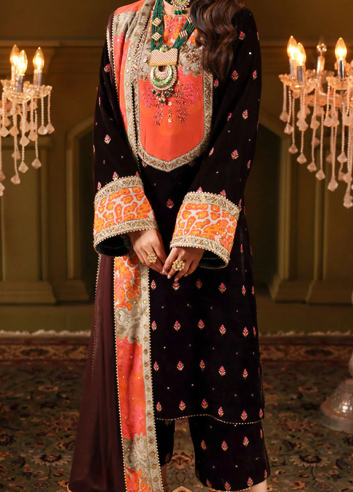 Charizma | Signora | Embroidered Velvet Suit CRZ24SG CVT4-11 - House of Ayeza