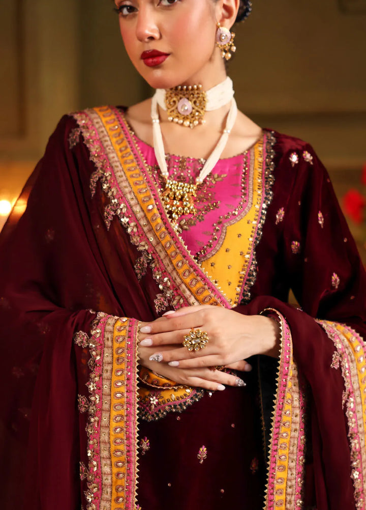 Charizma | Signora | Embroidered Velvet Suit CRZ24SG CVT4-12 - House of Ayeza