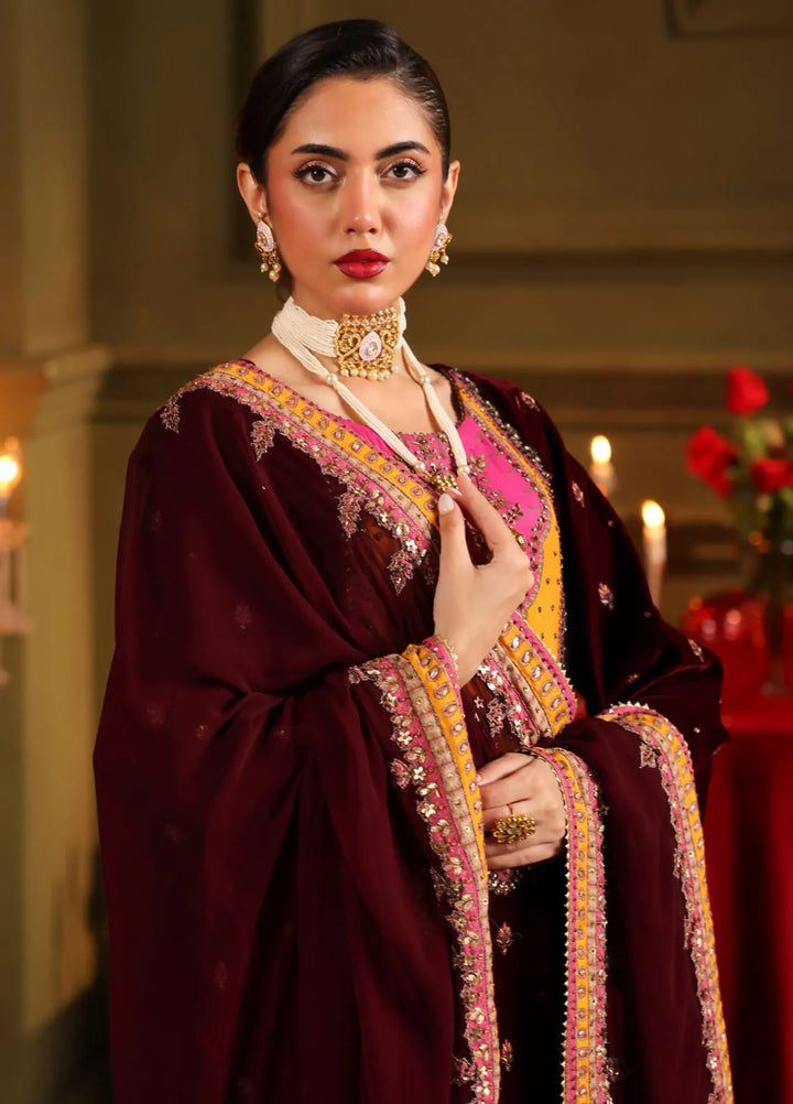 Charizma | Signora | Embroidered Velvet Suit CRZ24SG CVT4-12 - House of Ayeza