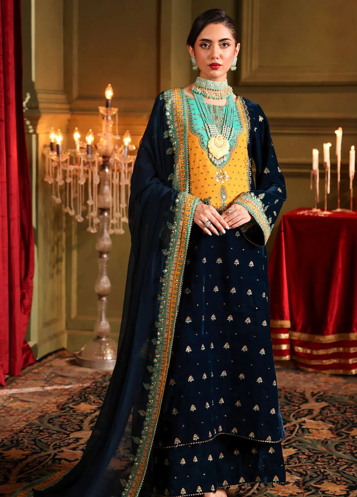 Charizma | Signora | Embroidered Velvet Suit CRZ24SG CVT4-13 - House of Ayeza