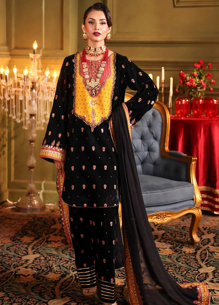 Charizma | Signora | Embroidered Velvet Suit CRZ24SG CVT4-14 - House of Ayeza