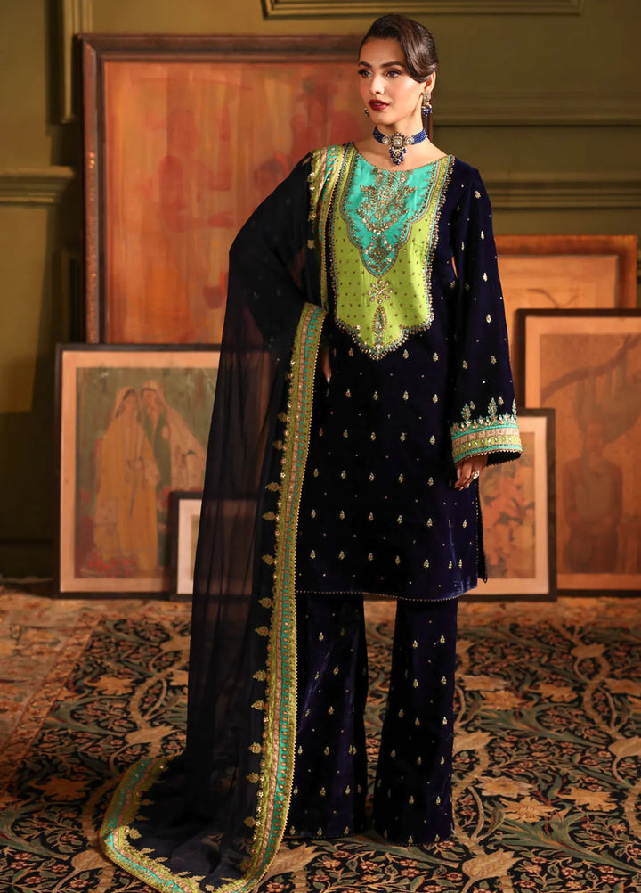 Charizma | Signora | Embroidered Velvet Suit CRZ24SG CVT4-15 - House of Ayeza