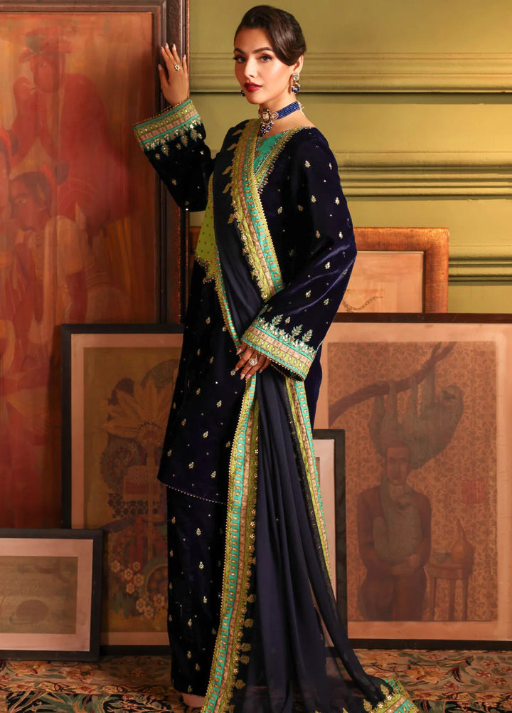 Charizma | Signora | Embroidered Velvet Suit CRZ24SG CVT4-15 - House of Ayeza