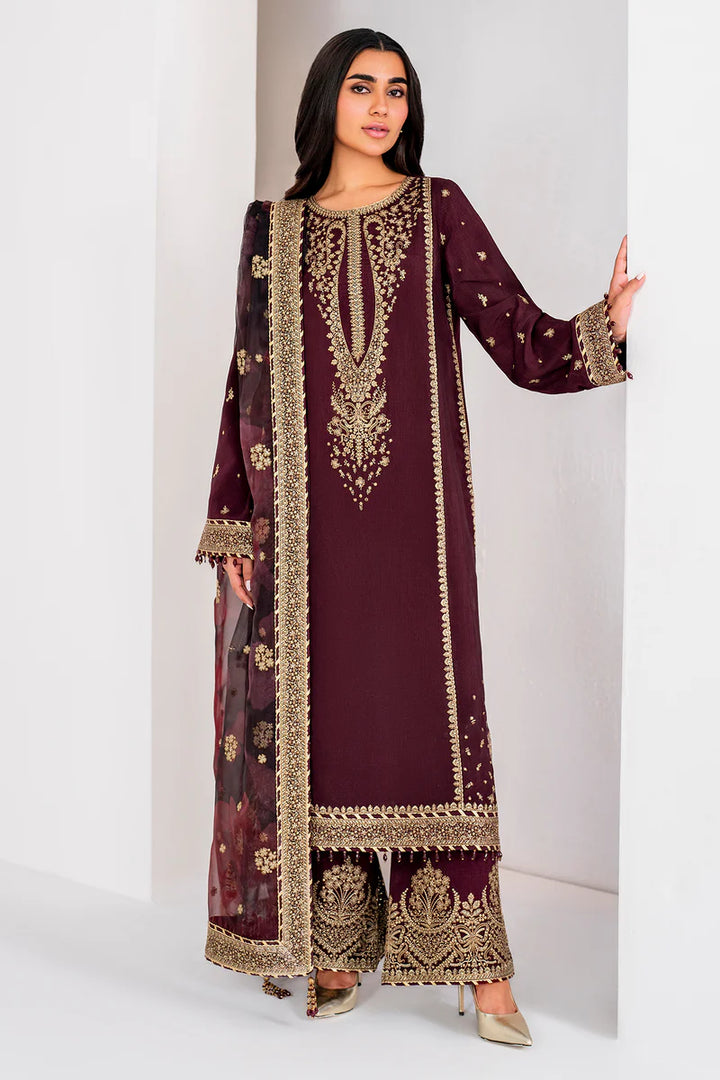 Jazmin | Formal | Embroidered Raw Silk UR-7028 - House of Ayeza