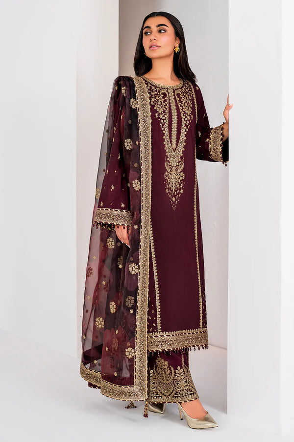 Jazmin | Formal | Embroidered Raw Silk UR-7028 - House of Ayeza