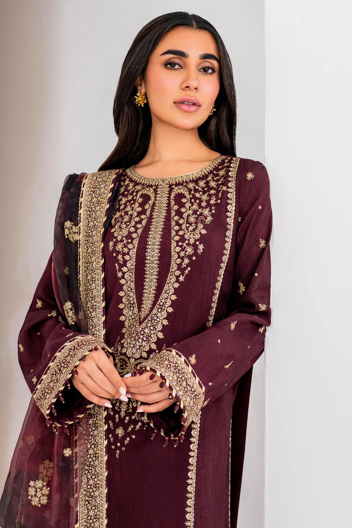 Jazmin | Formal | Embroidered Raw Silk UR-7028 - House of Ayeza